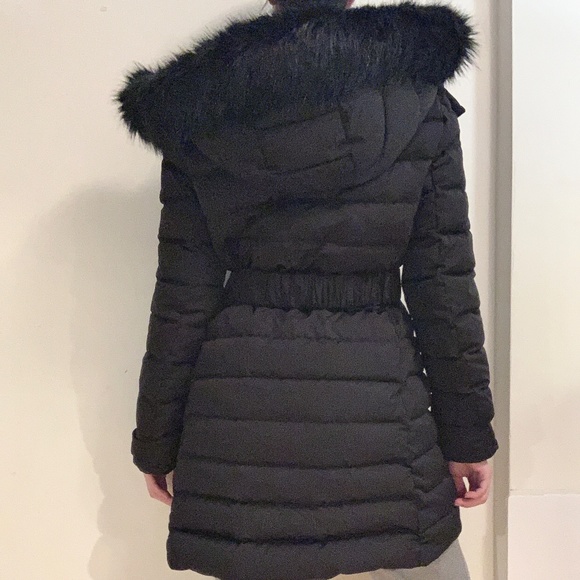NWOT Zara Down & Feather Filled Coat in Black- Size M - Picture 2 of 8